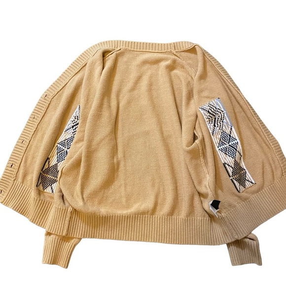 Dazy Women's Plaid V-neck Button Down Knit Cardigan/Sweater Long Sleeve Size M - Picture 8 of 11